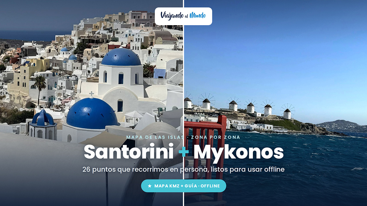 Santorini + Mykonos (mapa + guía)